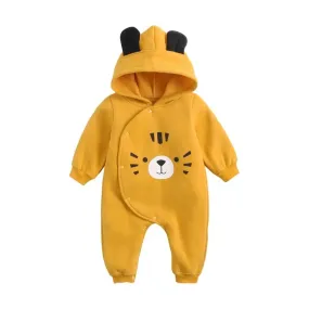 0-3T New Fall Cute Cartoon Infant Toddler Hoodies BabyBoy Autumn Clothing Hooded Romper Jumper Toddler Baby Hoodies