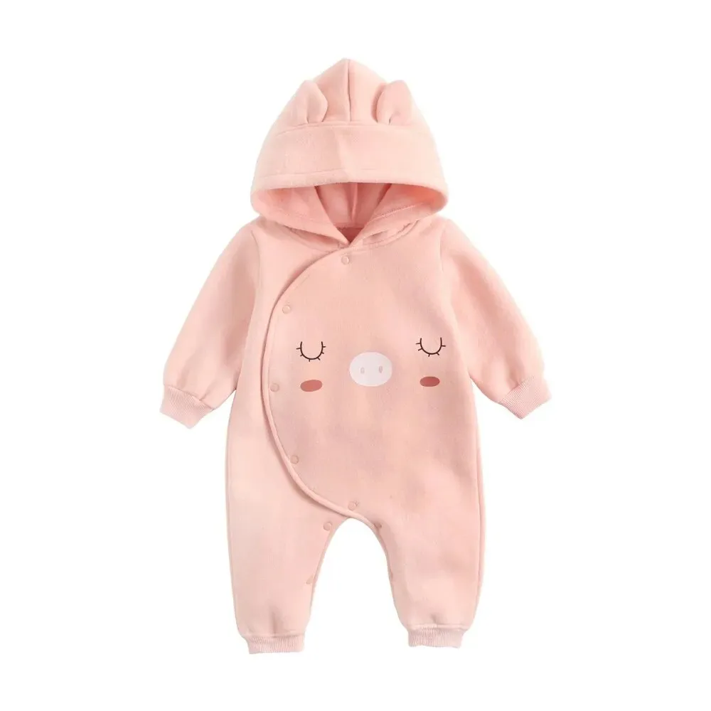 0-3T New Fall Cute Cartoon Infant Toddler Hoodies BabyBoy Autumn Clothing Hooded Romper Jumper Toddler Baby Hoodies