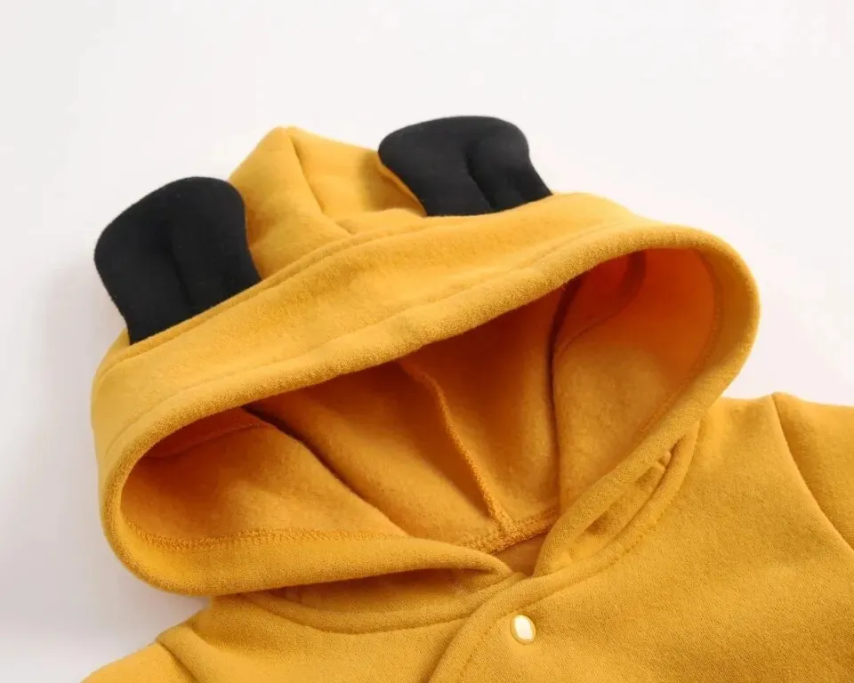 0-3T New Fall Cute Cartoon Infant Toddler Hoodies BabyBoy Autumn Clothing Hooded Romper Jumper Toddler Baby Hoodies