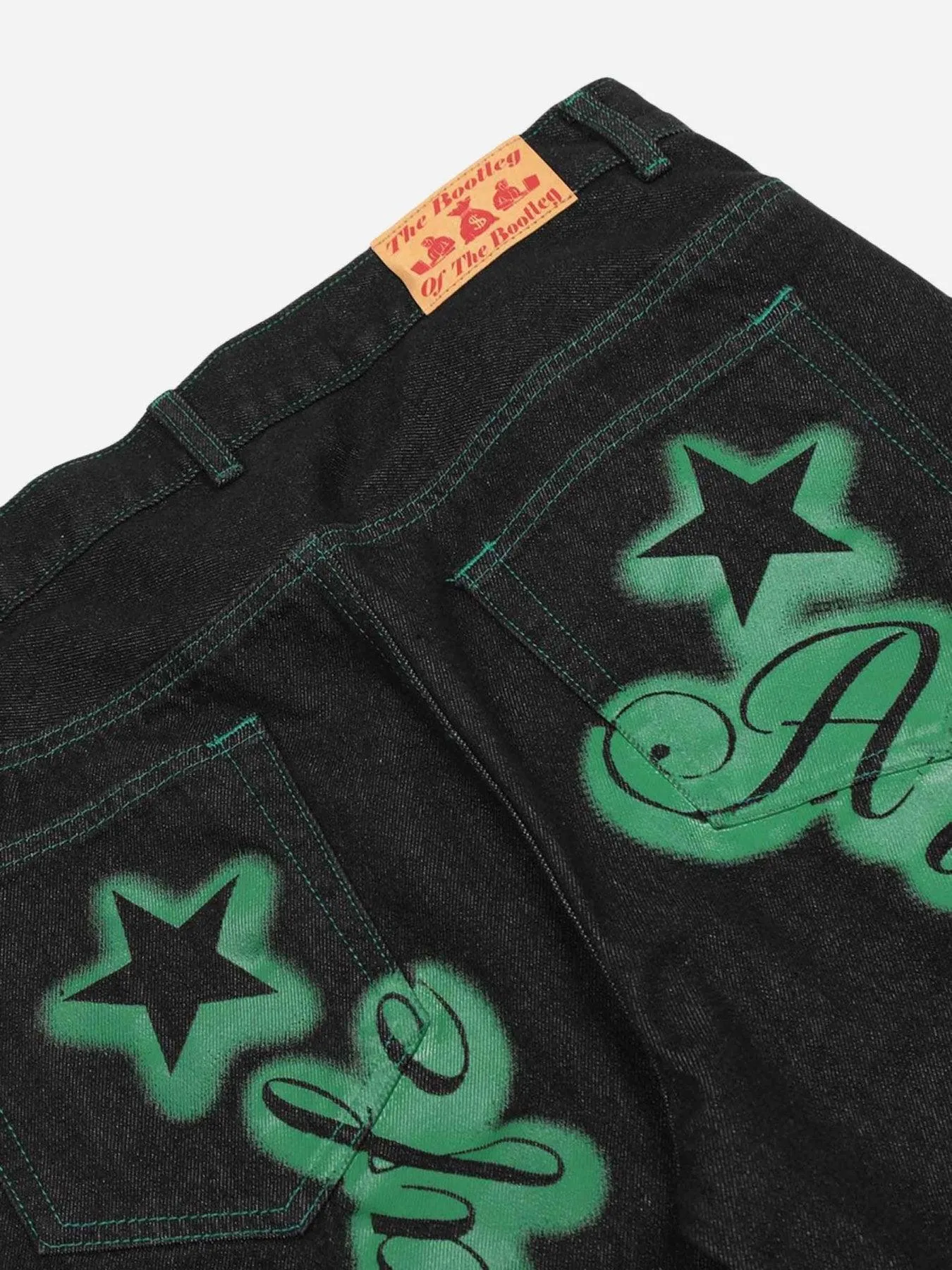 1984 Americana Star Letter Print Jeans