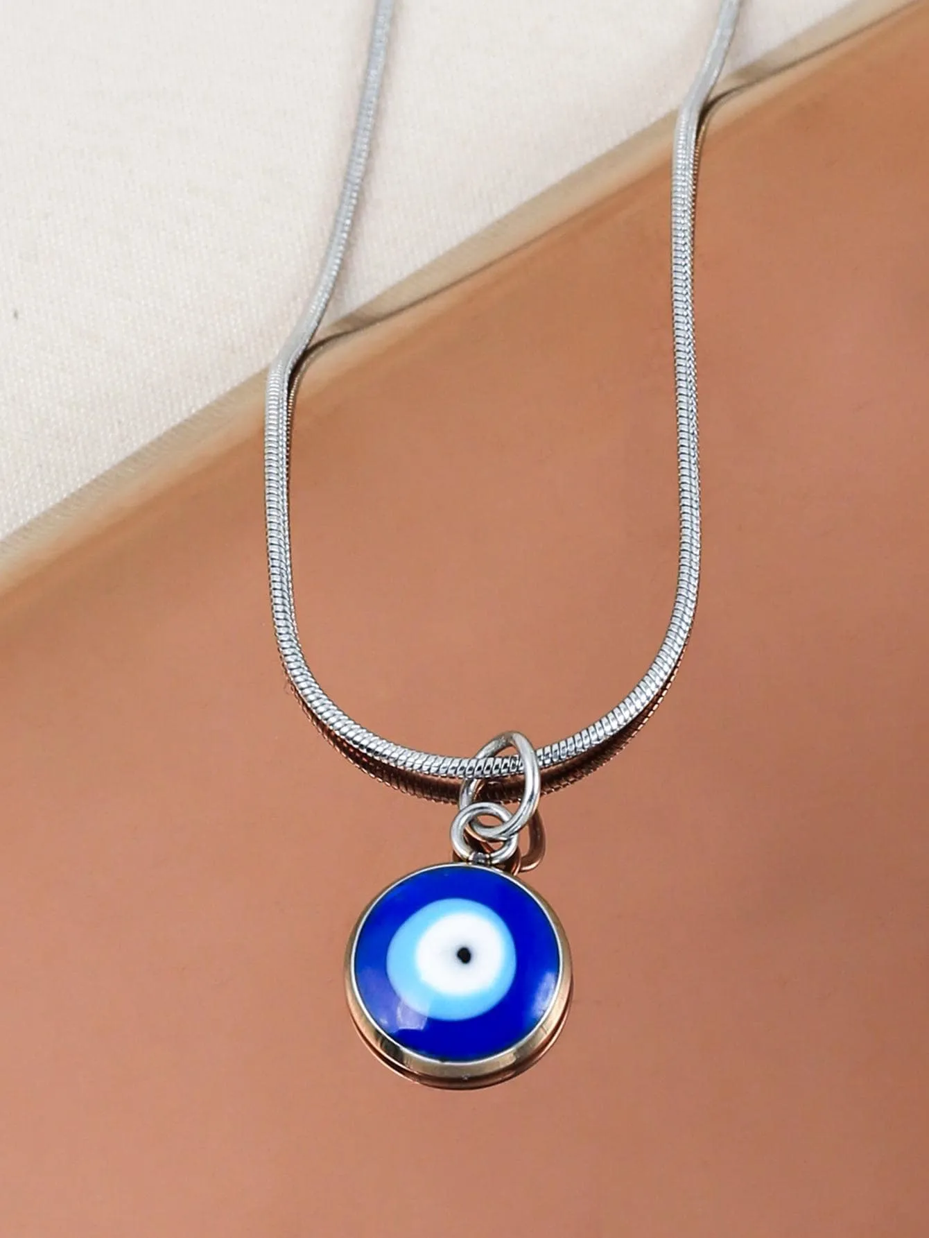 1pc Fashion Stainless Steel Eye Pendant Necklace For Women For Daily Decoration