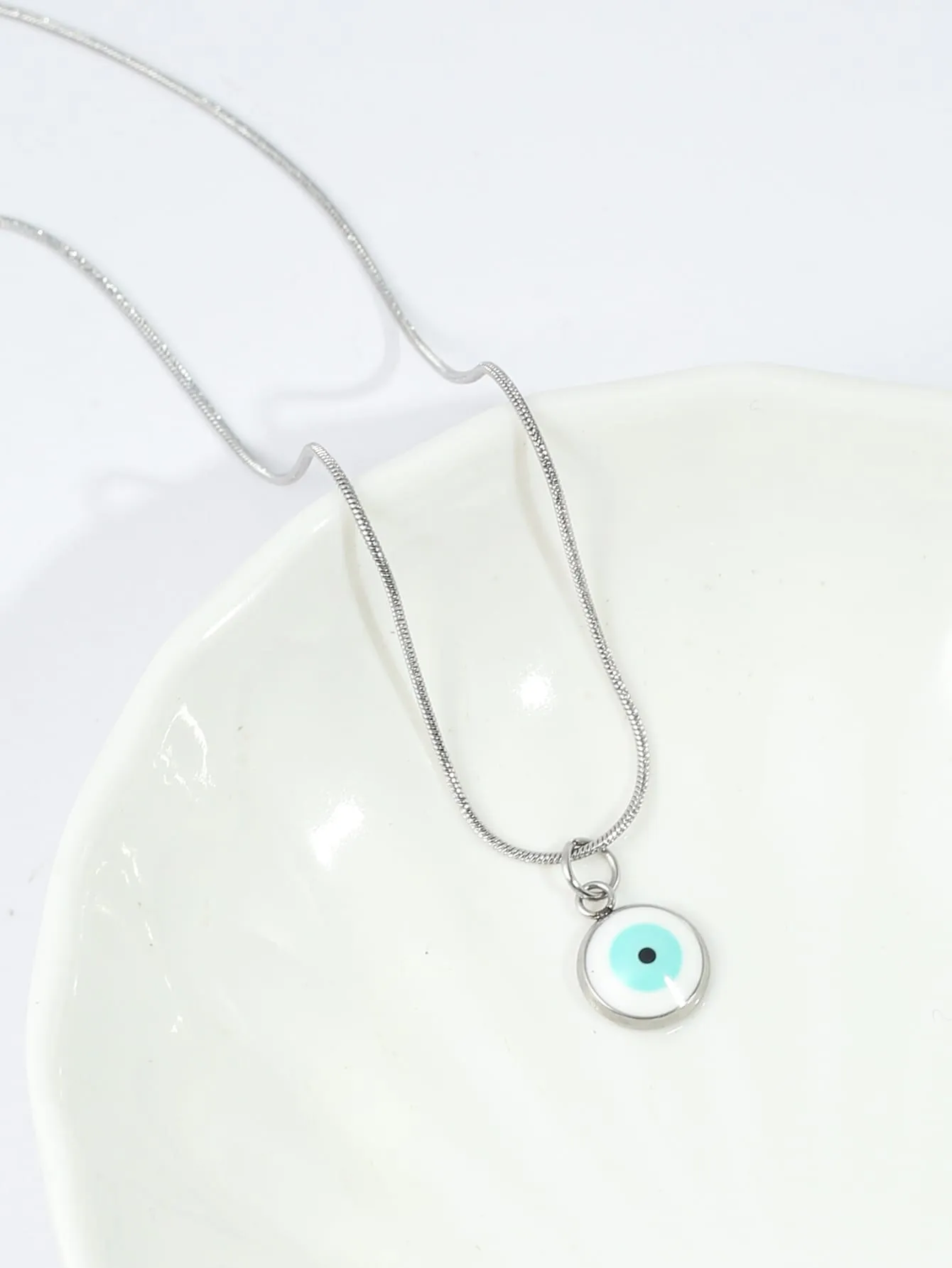 1pc Fashion Stainless Steel Eye Pendant Necklace For Women For Daily Decoration