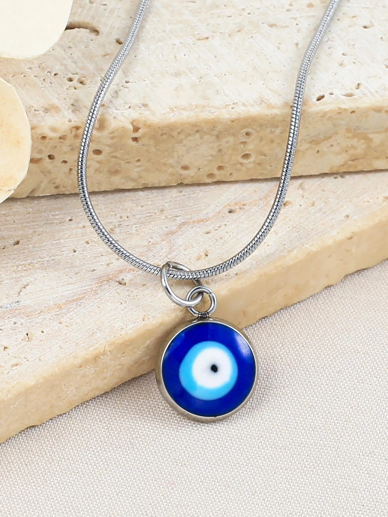 1pc Fashion Stainless Steel Eye Pendant Necklace For Women For Daily Decoration