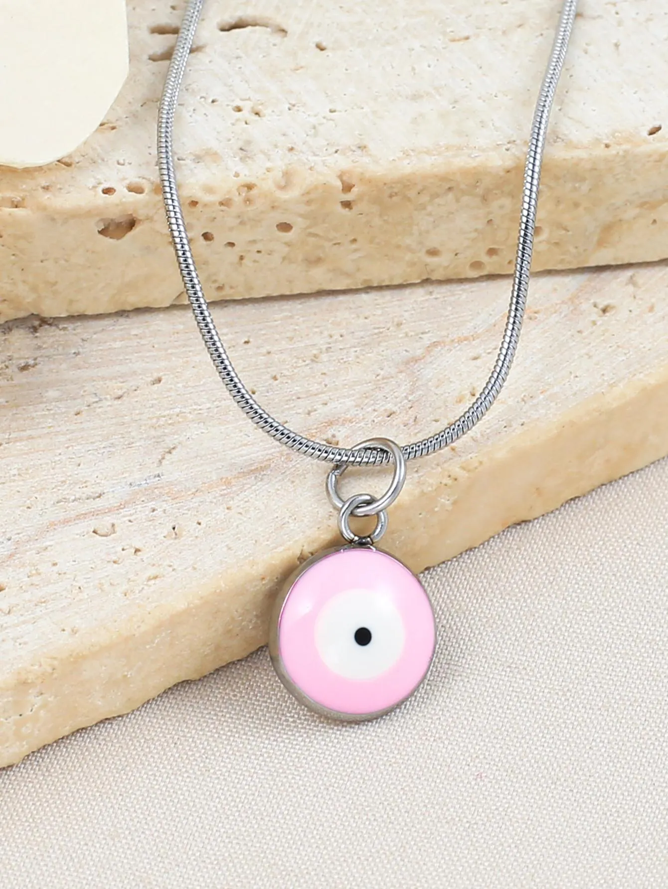 1pc Fashion Stainless Steel Eye Pendant Necklace For Women For Daily Decoration