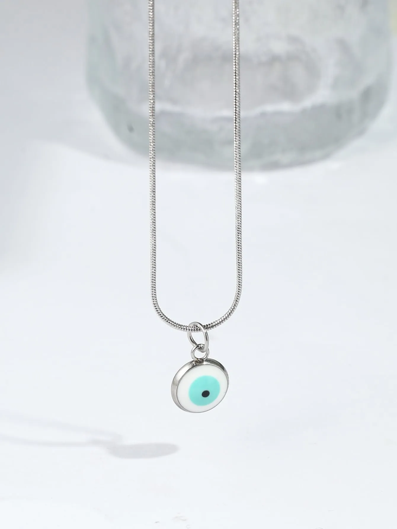 1pc Fashion Stainless Steel Eye Pendant Necklace For Women For Daily Decoration