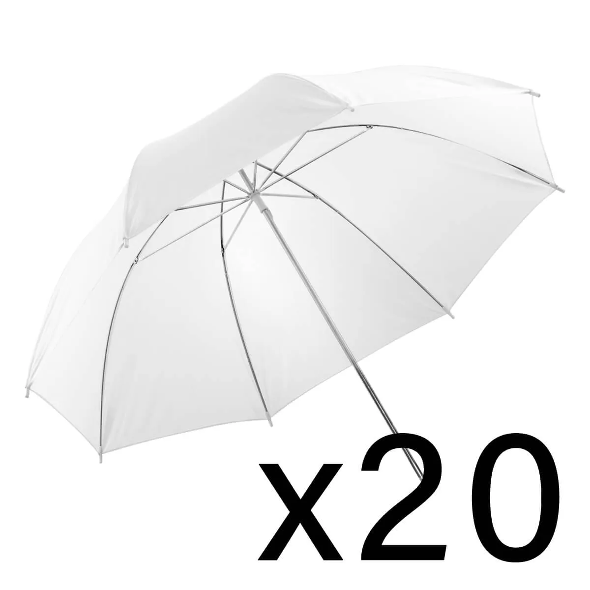 40" (101.6cm) Translucent White Umbrella (Qty 20)