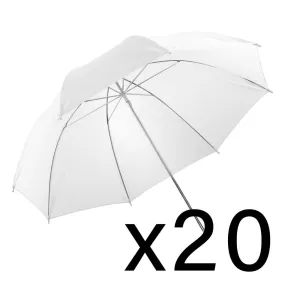 40" (101.6cm) Translucent White Umbrella (Qty 20)