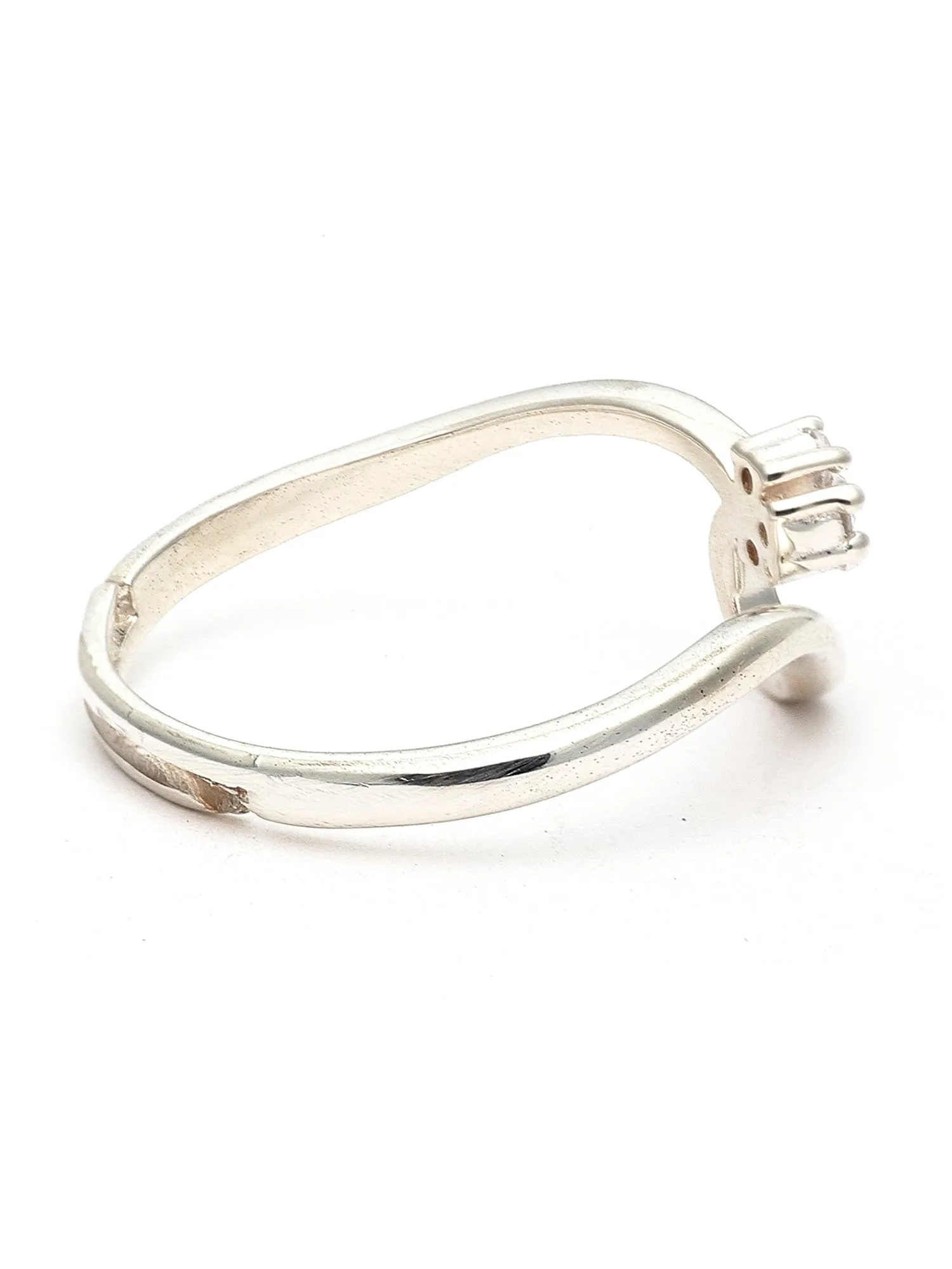 925 Sterling Silver Adjustable Crystal Adjustable Ring for Women