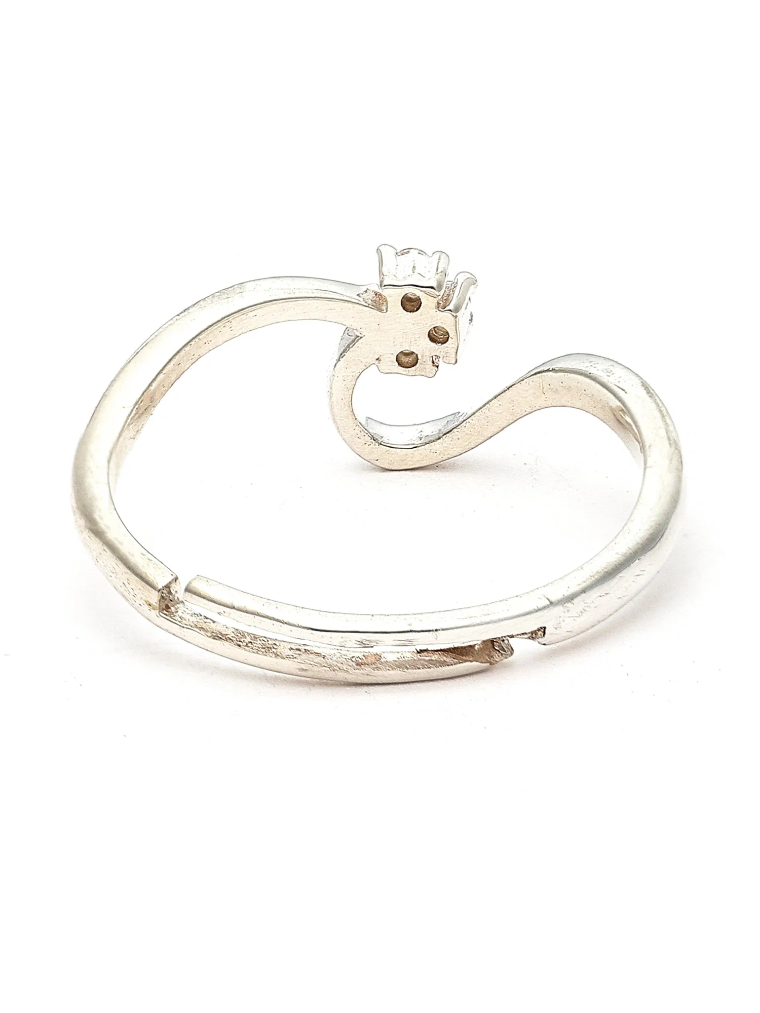 925 Sterling Silver Adjustable Crystal Adjustable Ring for Women