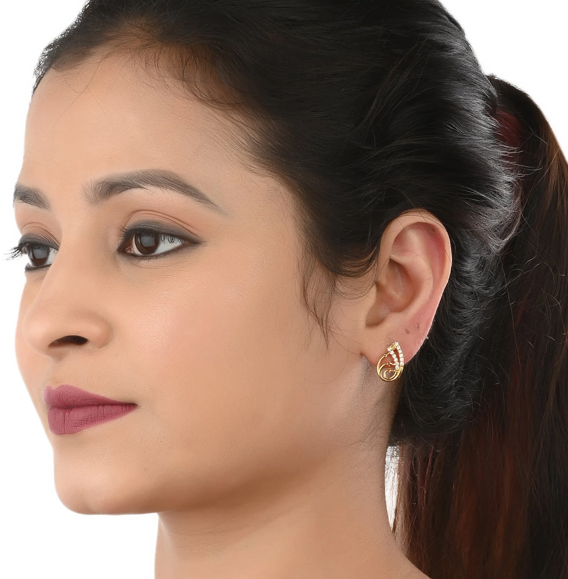 AanyaCentric Elegant Gold Plated Ad American Diamond Earrings for Women Girls of All Ages