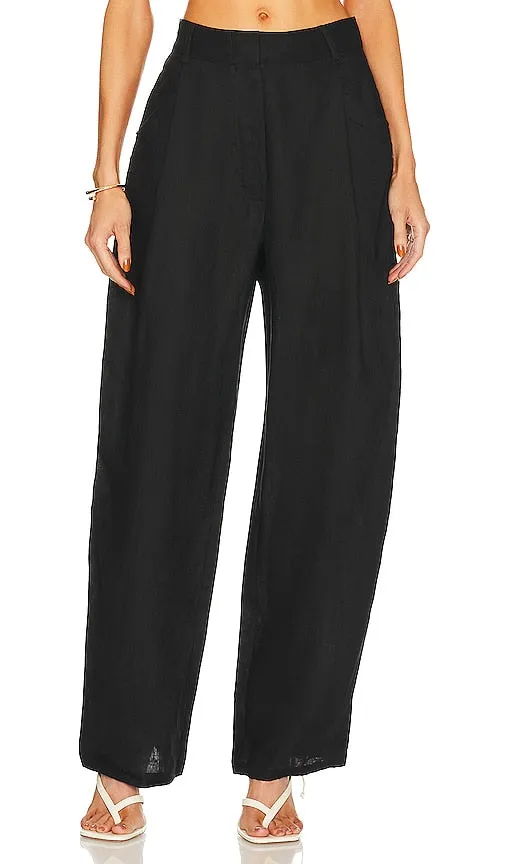 AEXAE Linen Trousers in Black