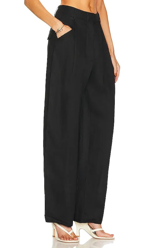 AEXAE Linen Trousers in Black
