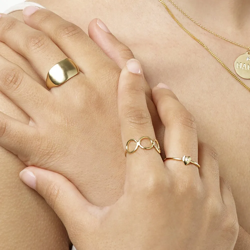 Baby Heart Stacking Ring With Diamond