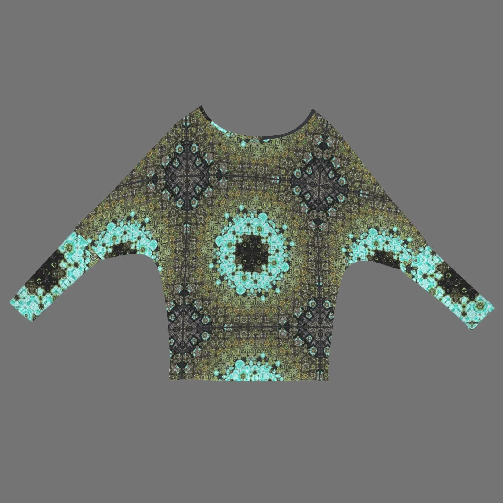 Batwing Long Sleeve Sweater Blue Algae