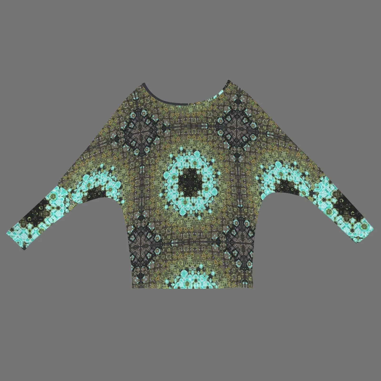 Batwing Long Sleeve Sweater Blue Algae