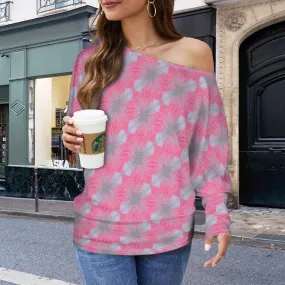Batwing Long Sleeve Sweater Pink and Periwinkle Butterfly Balm