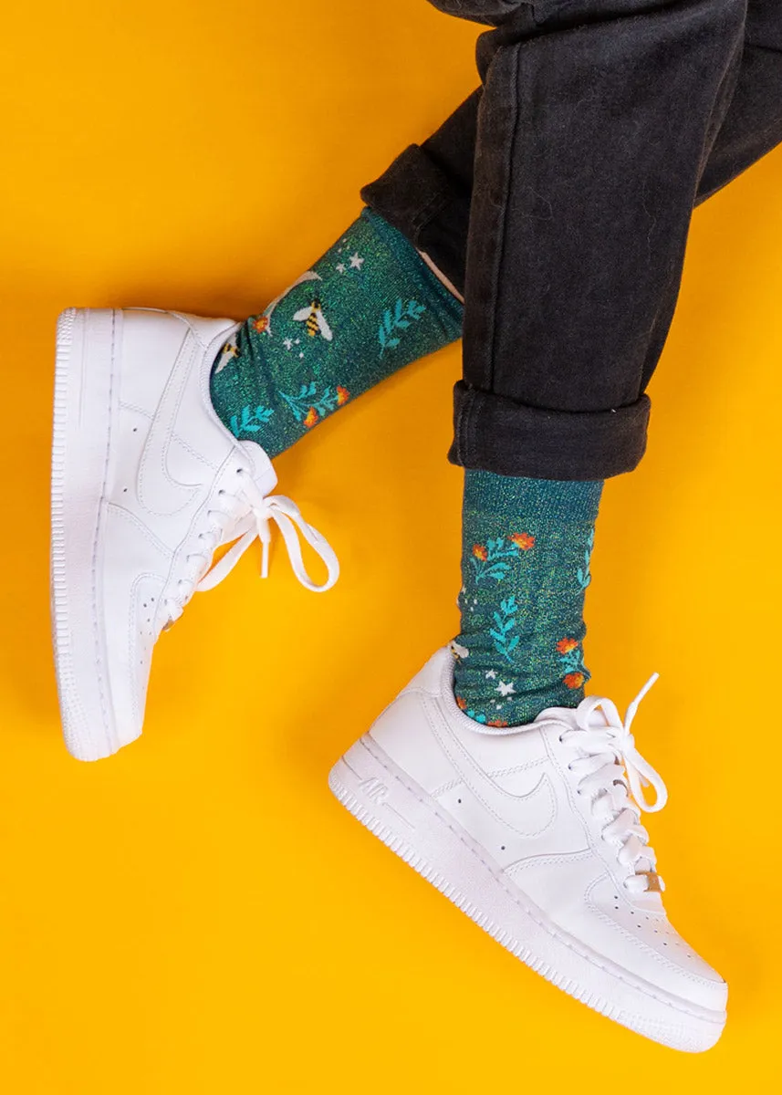 Bee Dazzling Metallic Women's Socks