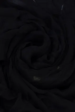 Black & Gold Border Chiffon Fabric