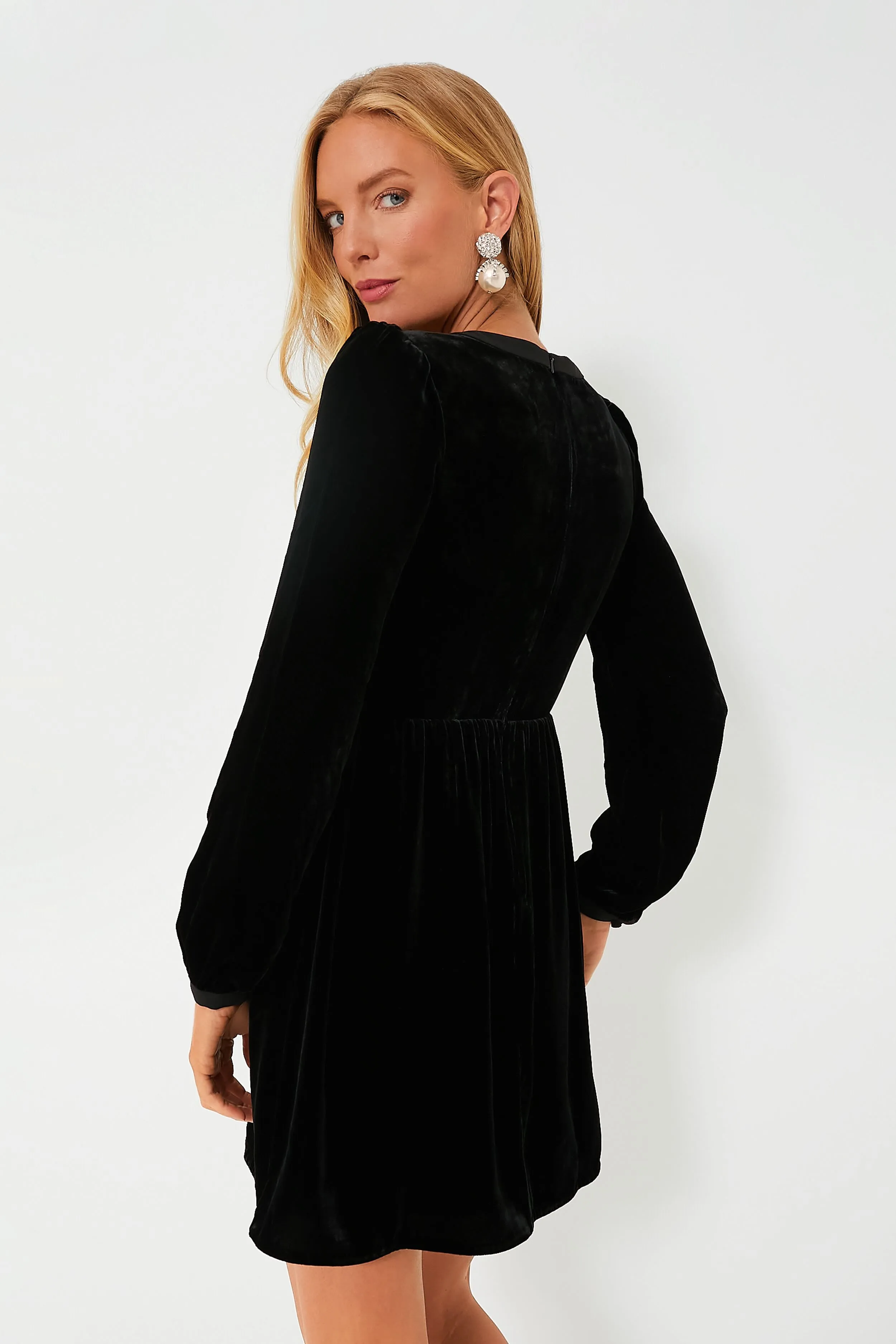Chic Mini Dress with Black Camille Bows Detailing