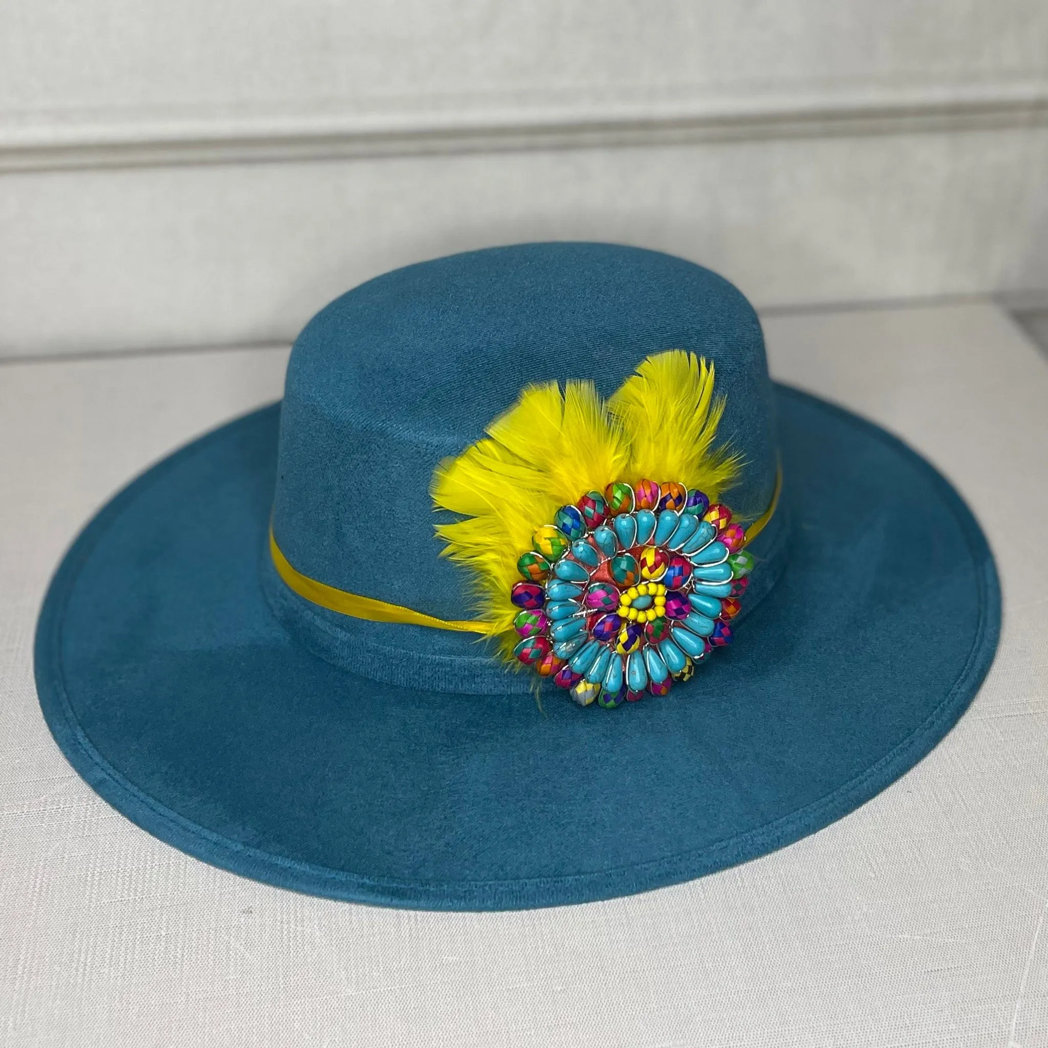 Boater Suede Hat for Women