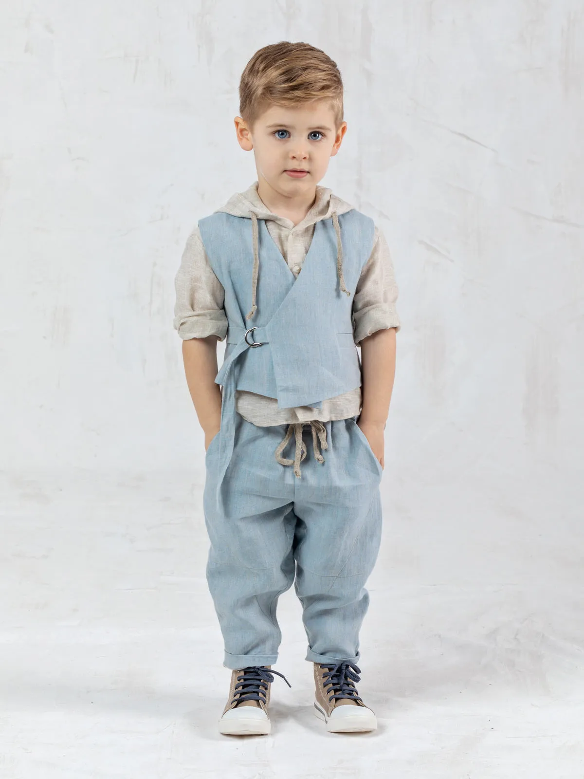 Boy's Boho linen outfit set 4pcs – ANTINOOS