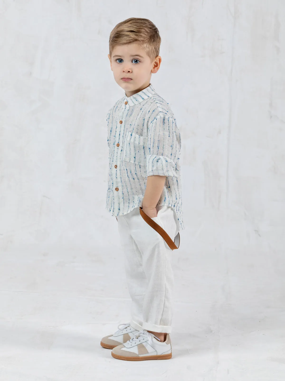 Boy's linen outfit set 4pcs – NIREAS