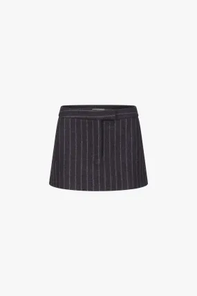 Chalk Pinstripe Tailored Mini Skirt
