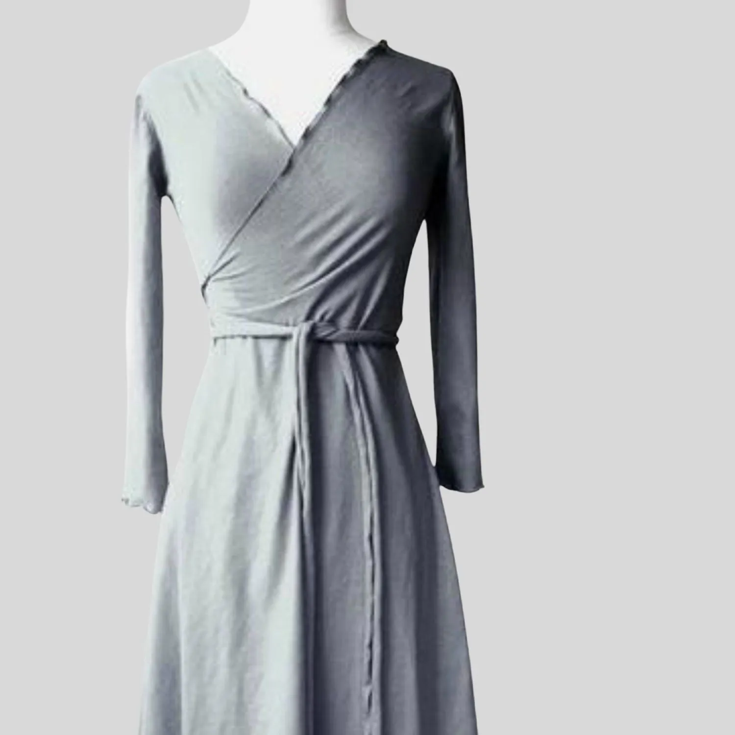 Classic wrap dress with long sleeves