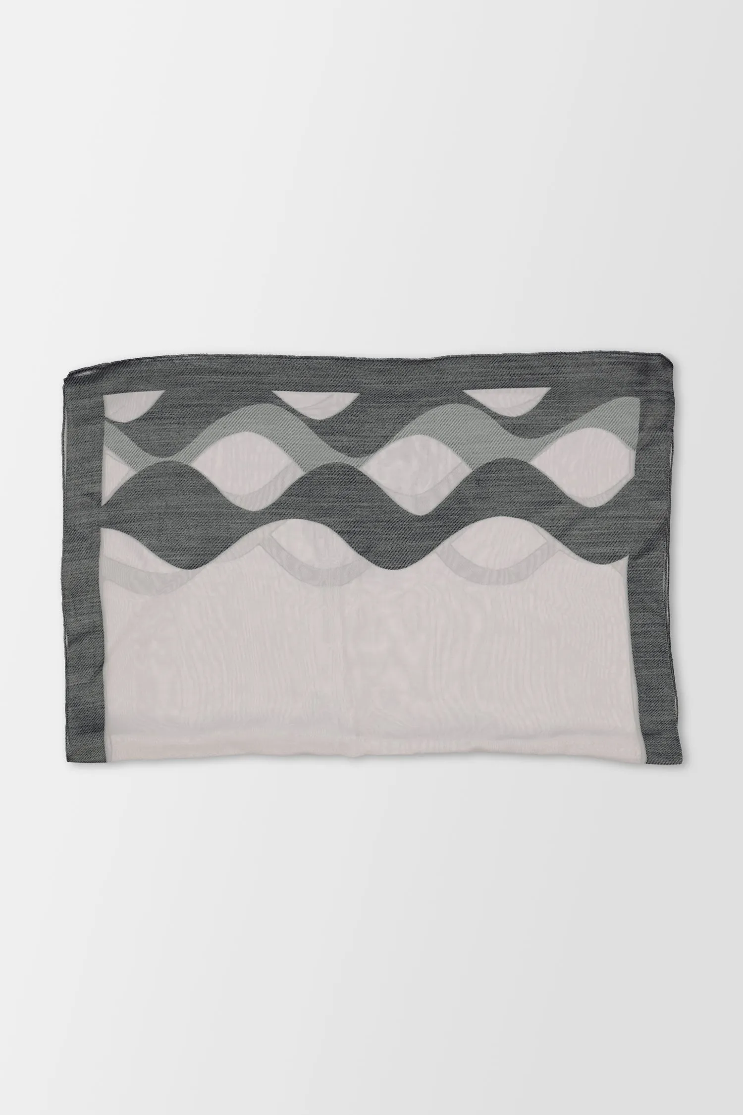 Como Silks White/Grey Waves Bianco Nero