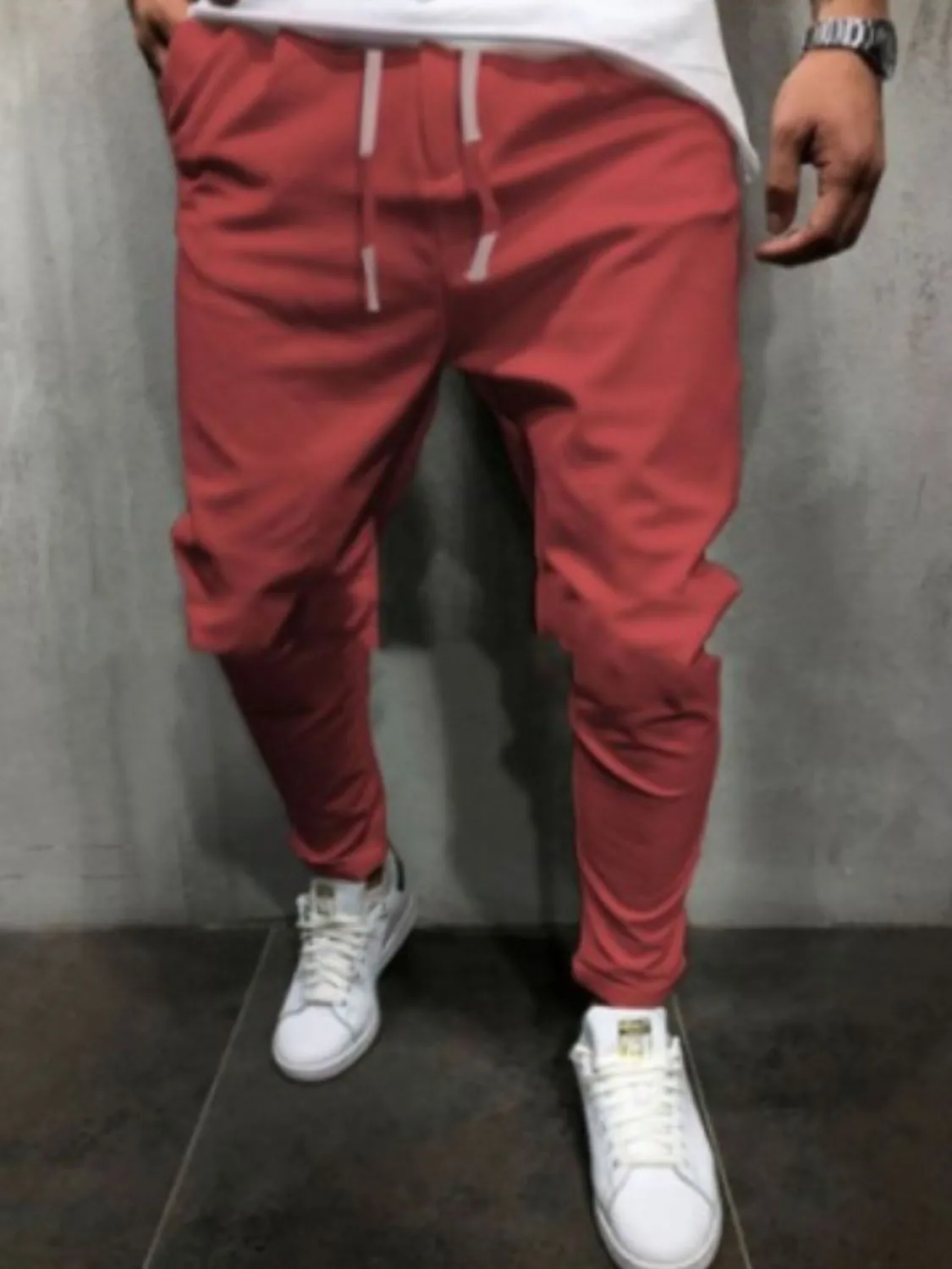 Drawstring Casual Cropped Slim Pants