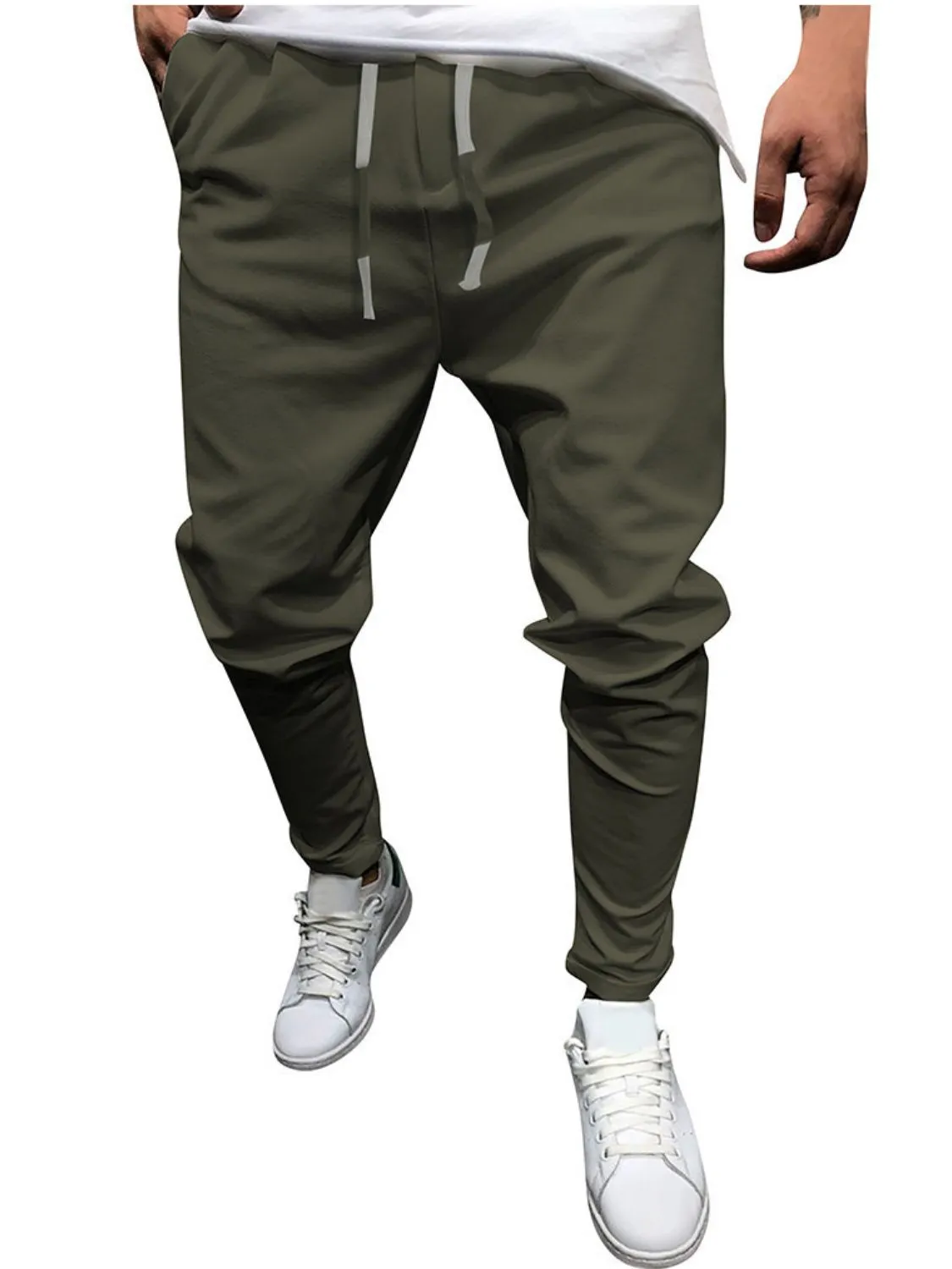 Drawstring Casual Cropped Slim Pants