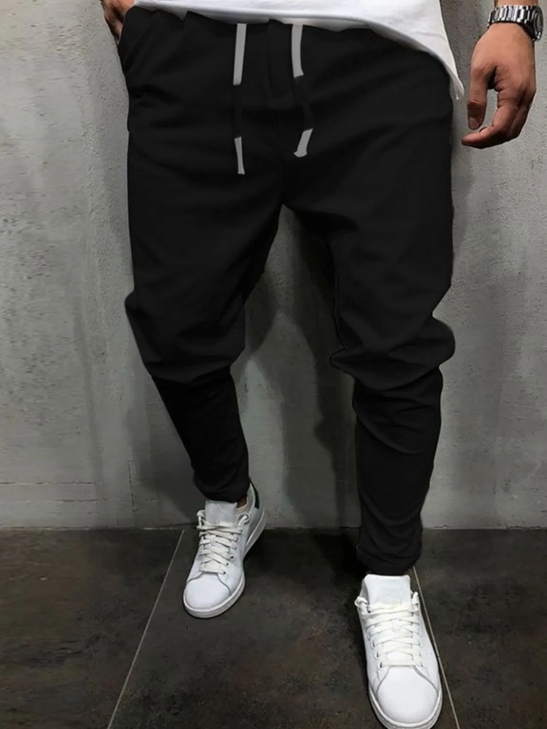 Drawstring Casual Cropped Slim Pants