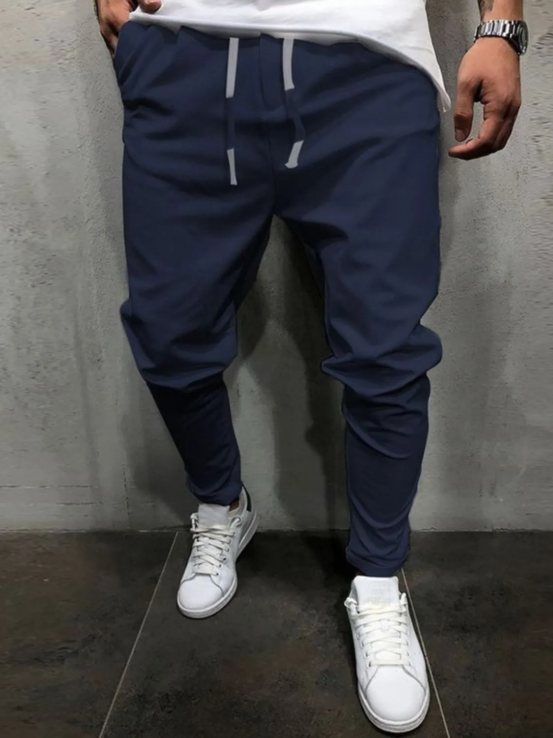 Drawstring Casual Cropped Slim Pants