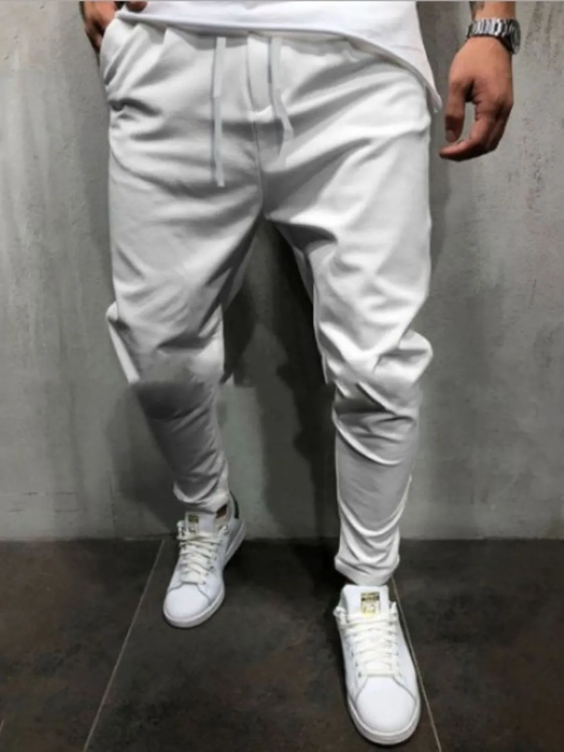 Drawstring Casual Cropped Slim Pants