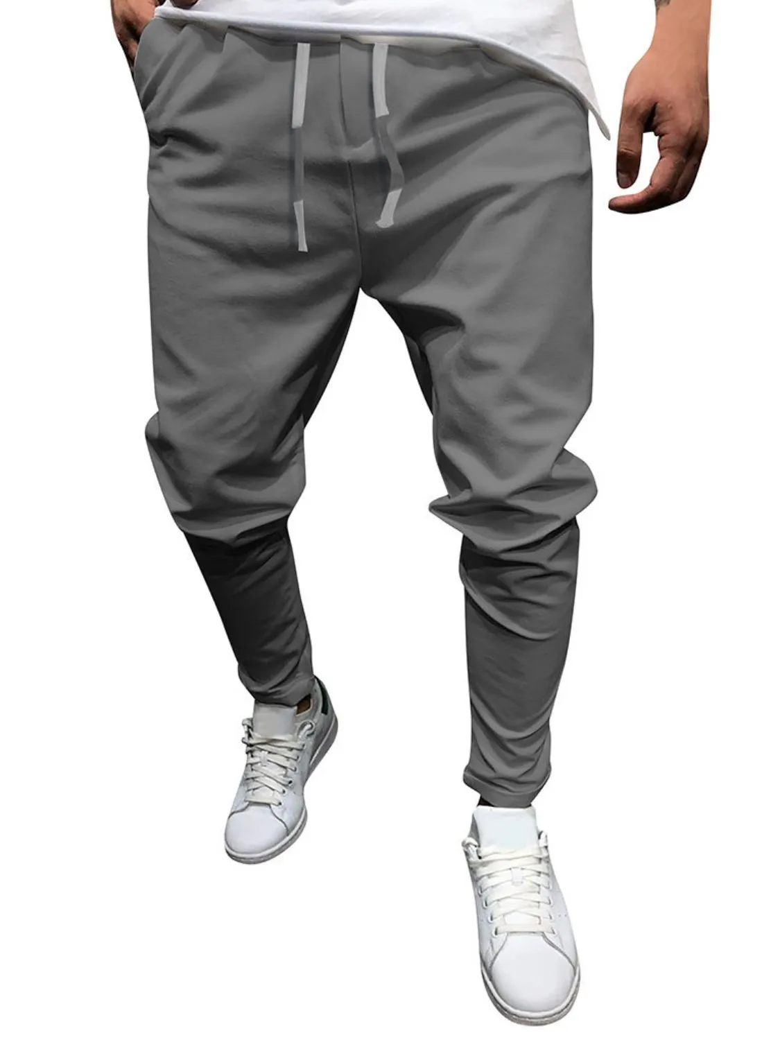 Drawstring Casual Cropped Slim Pants