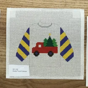 Dump Truck Pullover Sweater Needlepoint Canvas