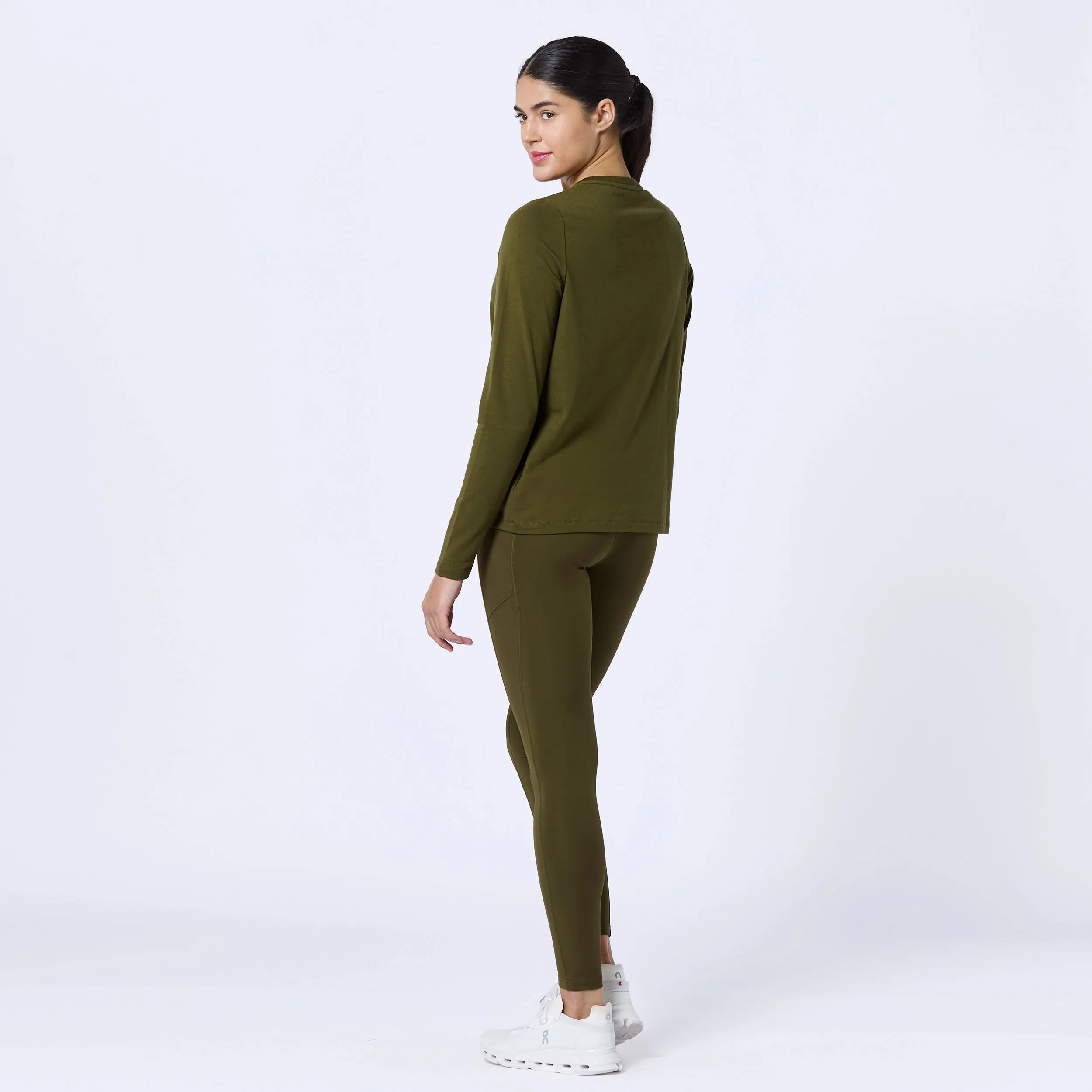 Essential Full Sleeves Tee - Dark Olive