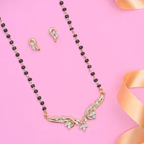 Estele 24 Kt Gold Plated Floral Mangalsutra Necklace Set
