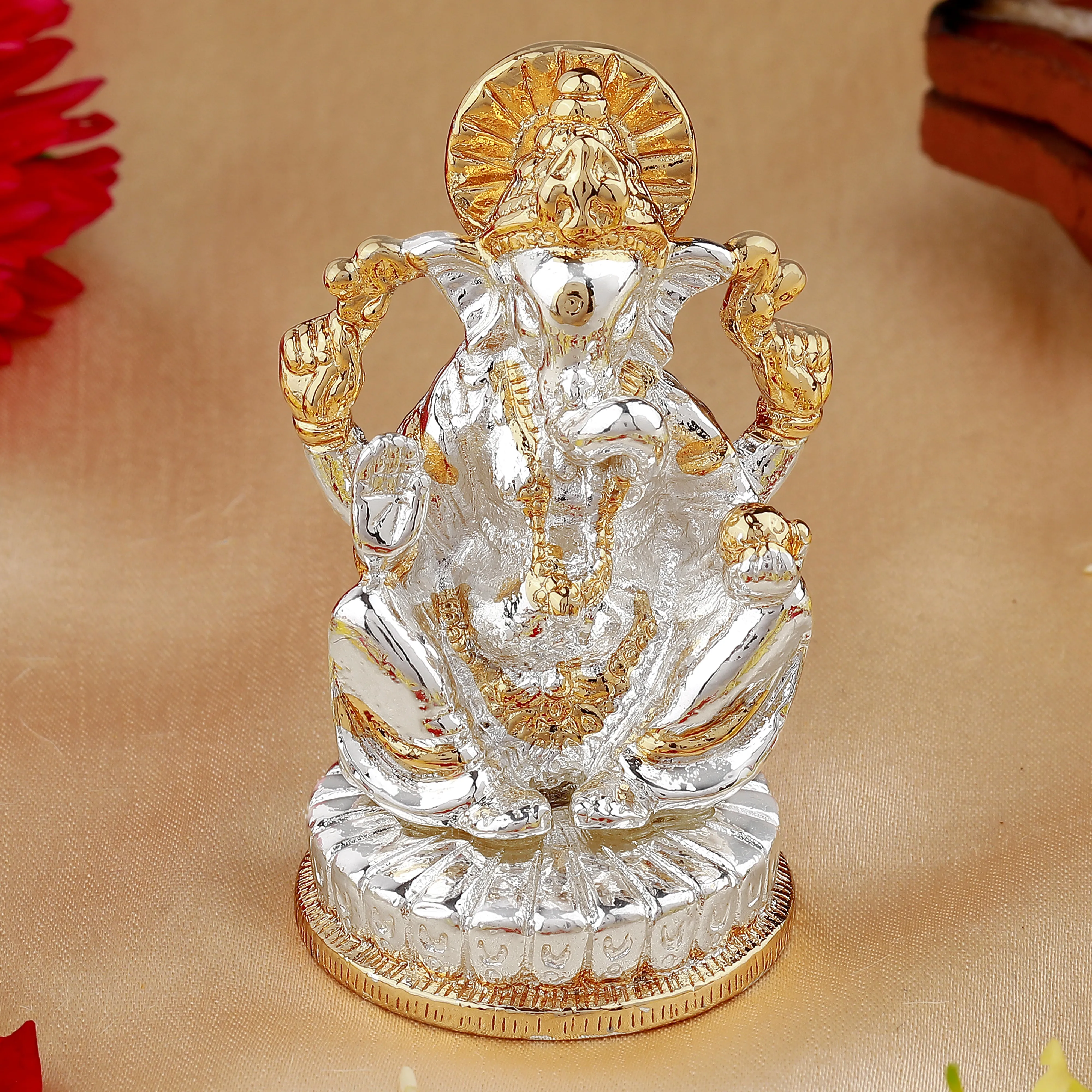 Estele Gold & Rhodium Plated Lord Ganesh Idol (2TN) 30T