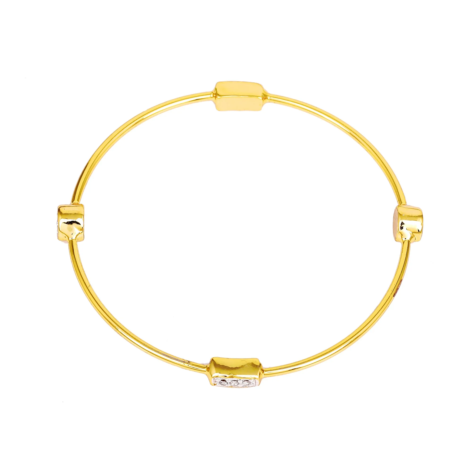 Estele Gold & Rhodium Plated White Austrian Crystal Stone Kadaa Bracelet For Girls And Women