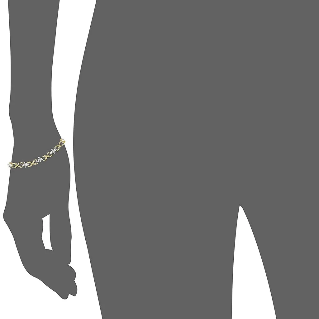 Estele Gold Plate Bracelet with Fancy Austrian Crystals for women