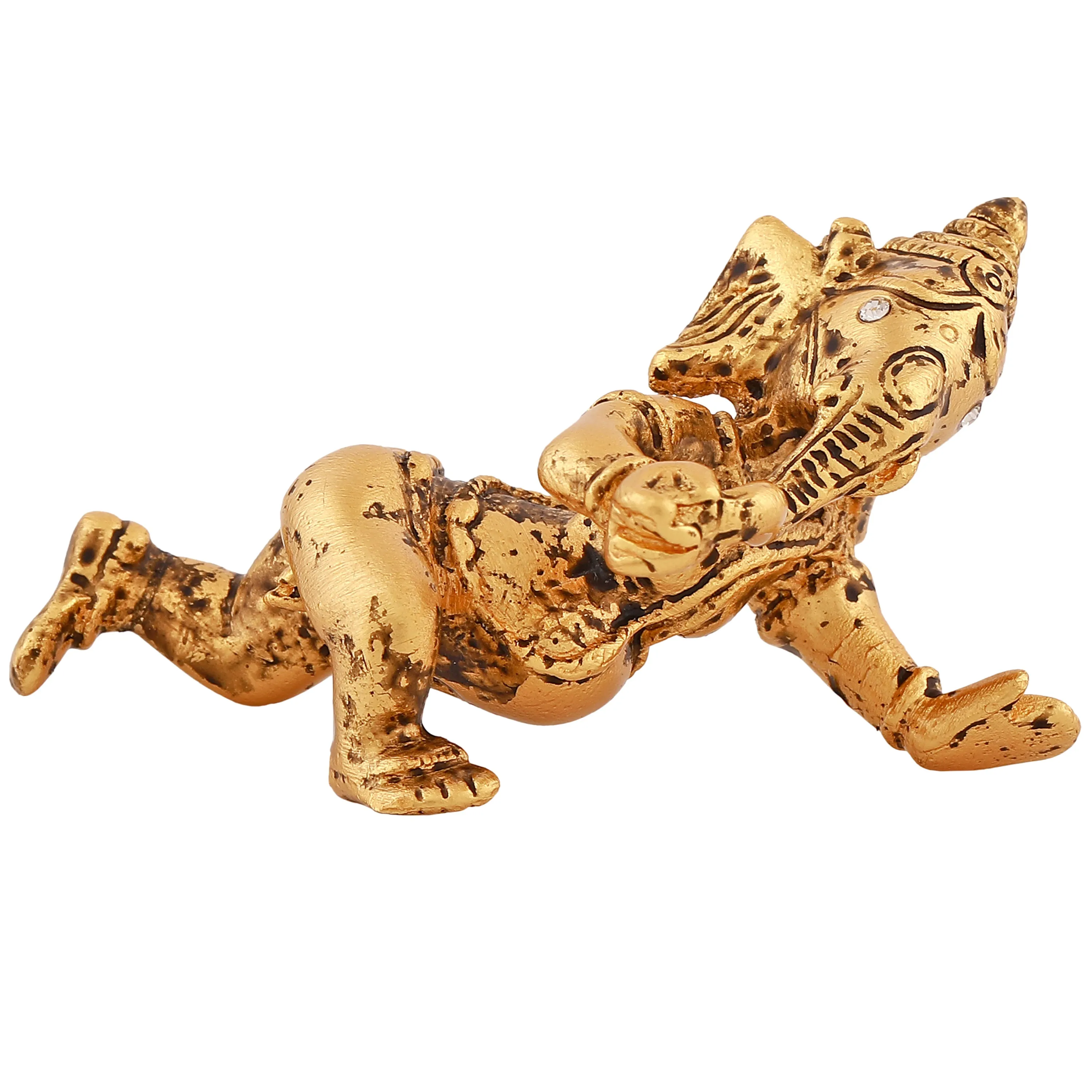 Estele Gold Plated Antique Spiritual Lord Bal Ganesh Idol for Gifts & House Warming/Home/Office Decors.