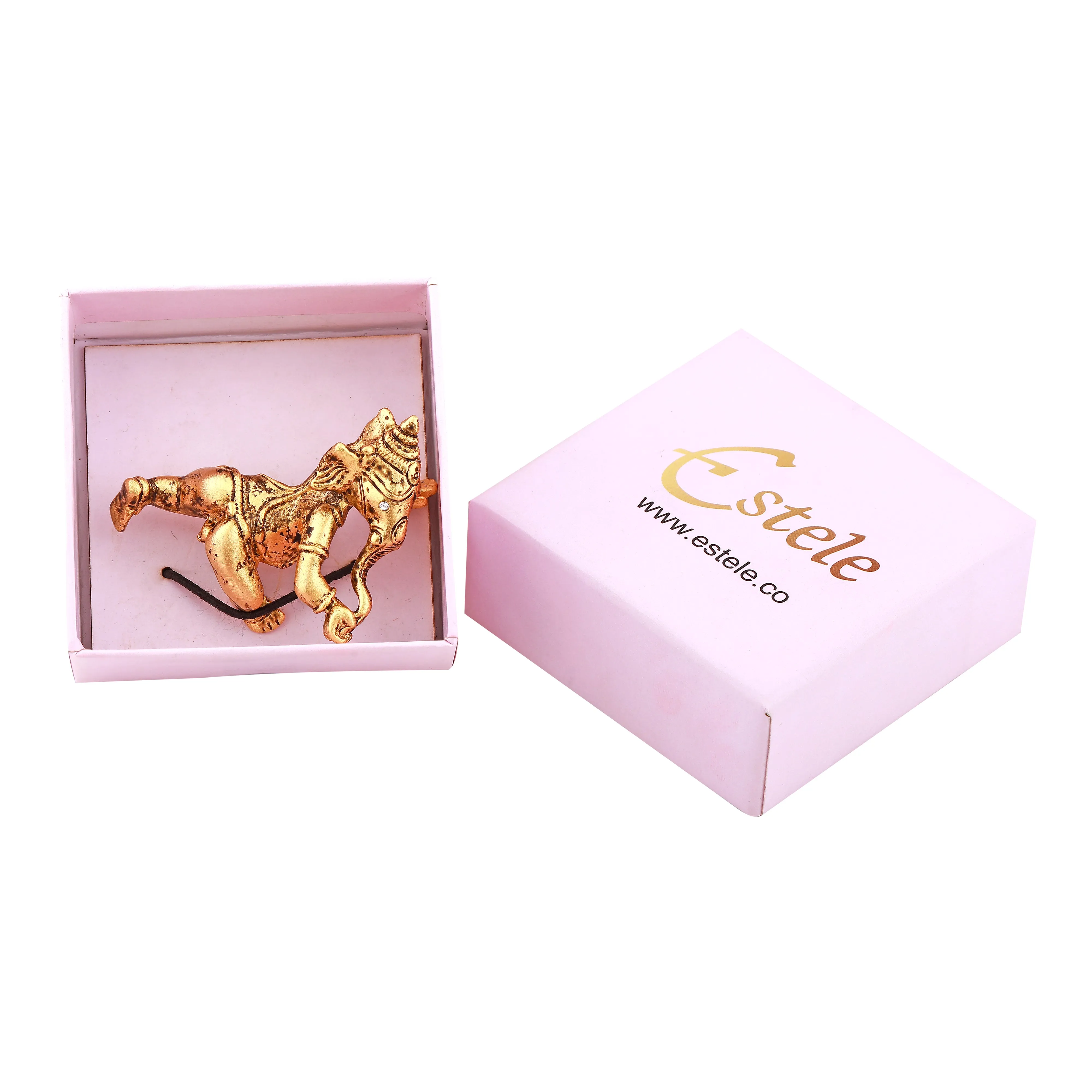 Estele Gold Plated Antique Spiritual Lord Bal Ganesh Idol for Gifts & House Warming/Home/Office Decors.