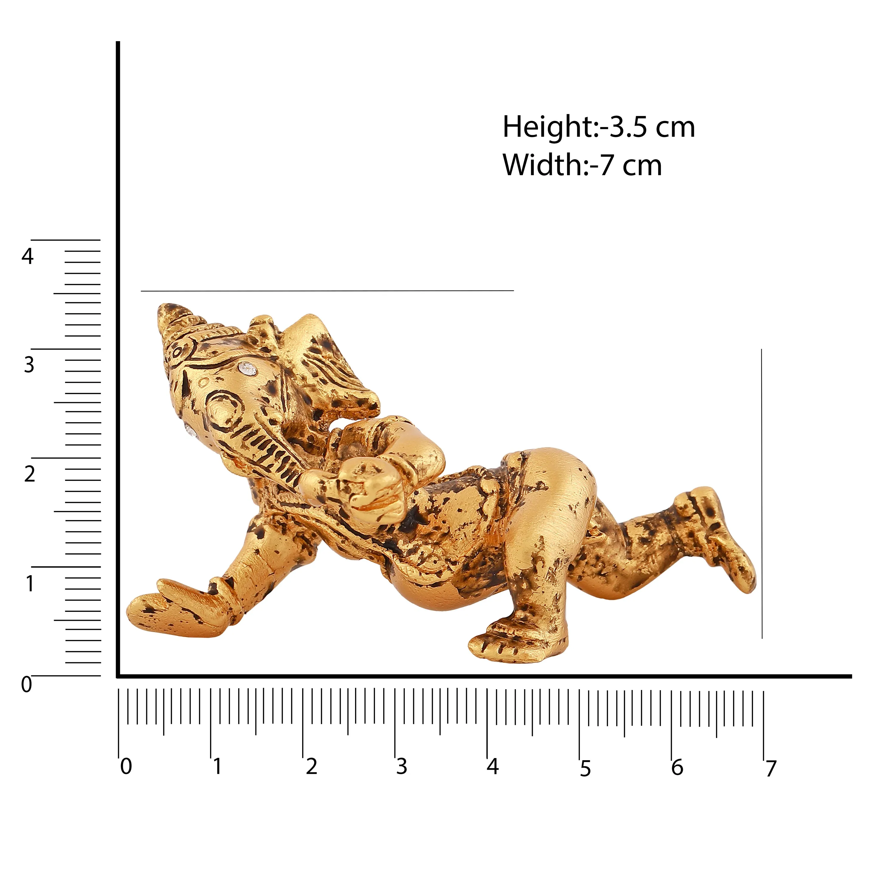 Estele Gold Plated Antique Spiritual Lord Bal Ganesh Idol for Gifts & House Warming/Home/Office Decors.