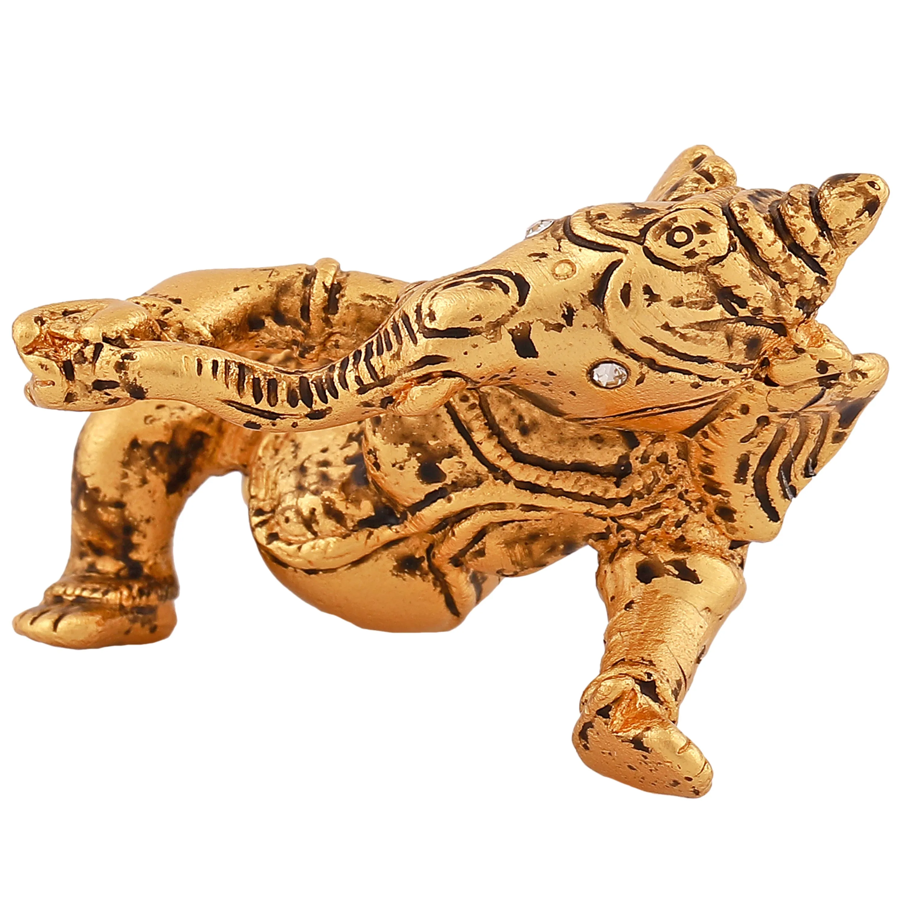Estele Gold Plated Antique Spiritual Lord Bal Ganesh Idol for Gifts & House Warming/Home/Office Decors.