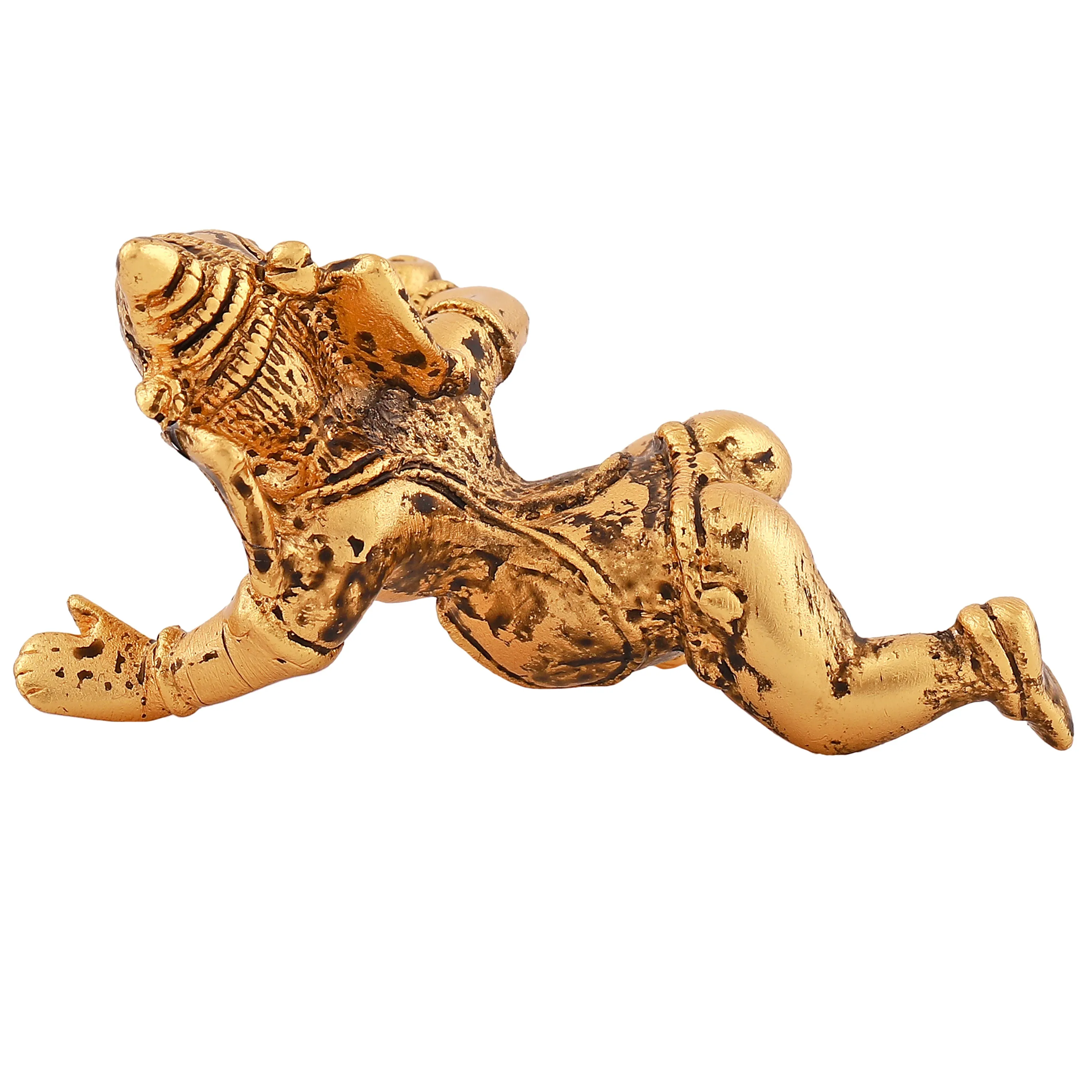 Estele Gold Plated Antique Spiritual Lord Bal Ganesh Idol for Gifts & House Warming/Home/Office Decors.