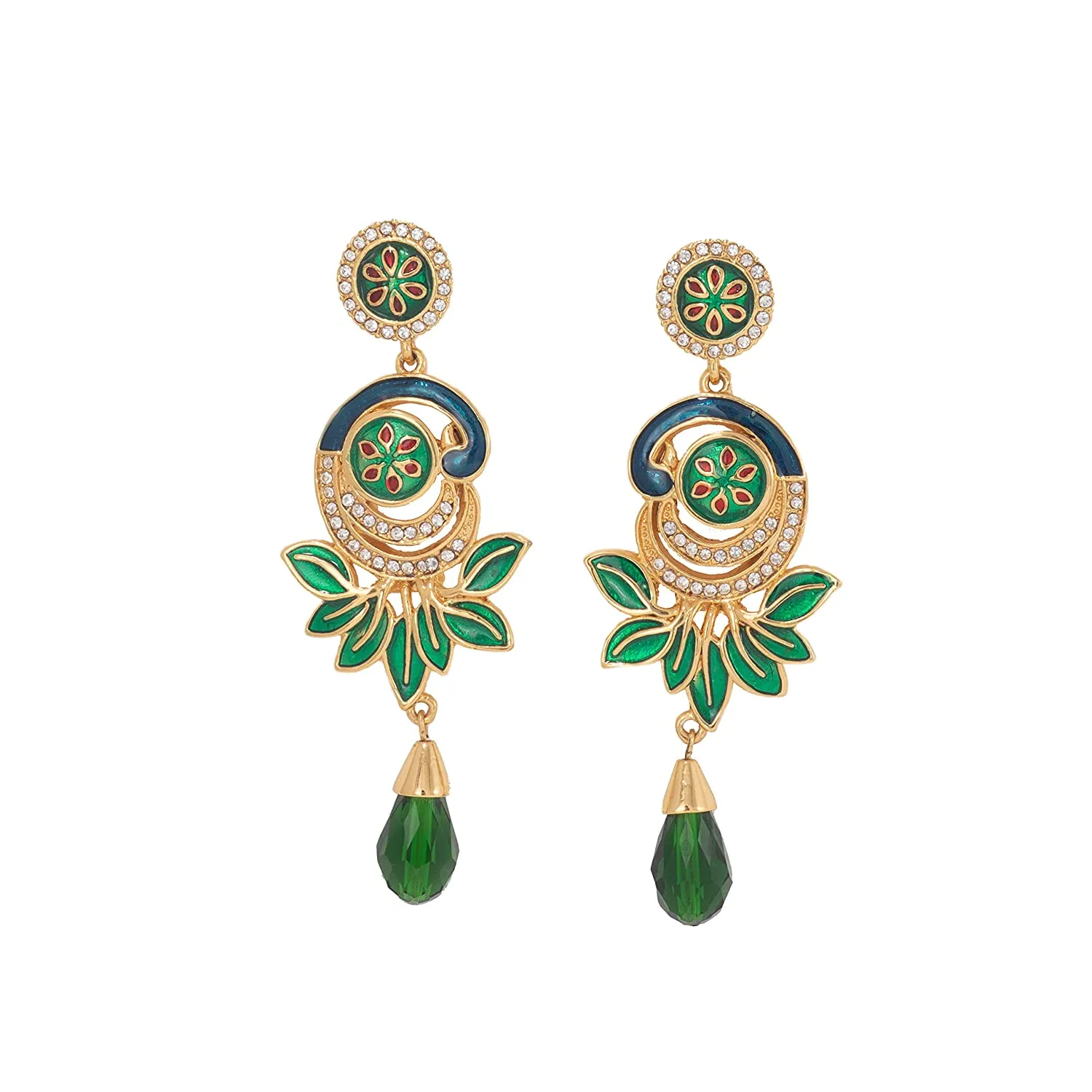 Estele GOLD plated Beautiful Peacock Pendant Pendant Set for women
