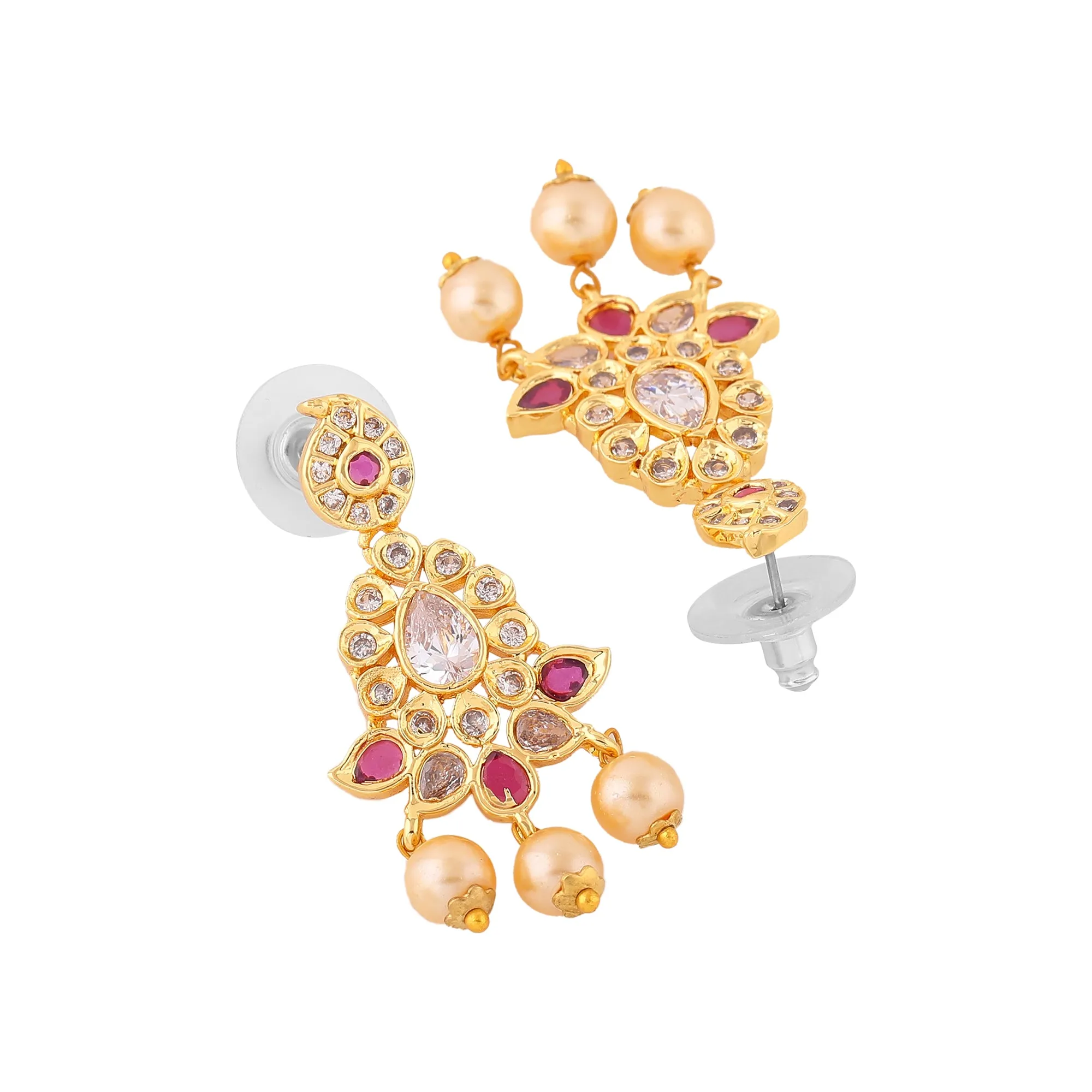 Estele Gold Plated CZ Beautiful Designer Necklace Set for Women