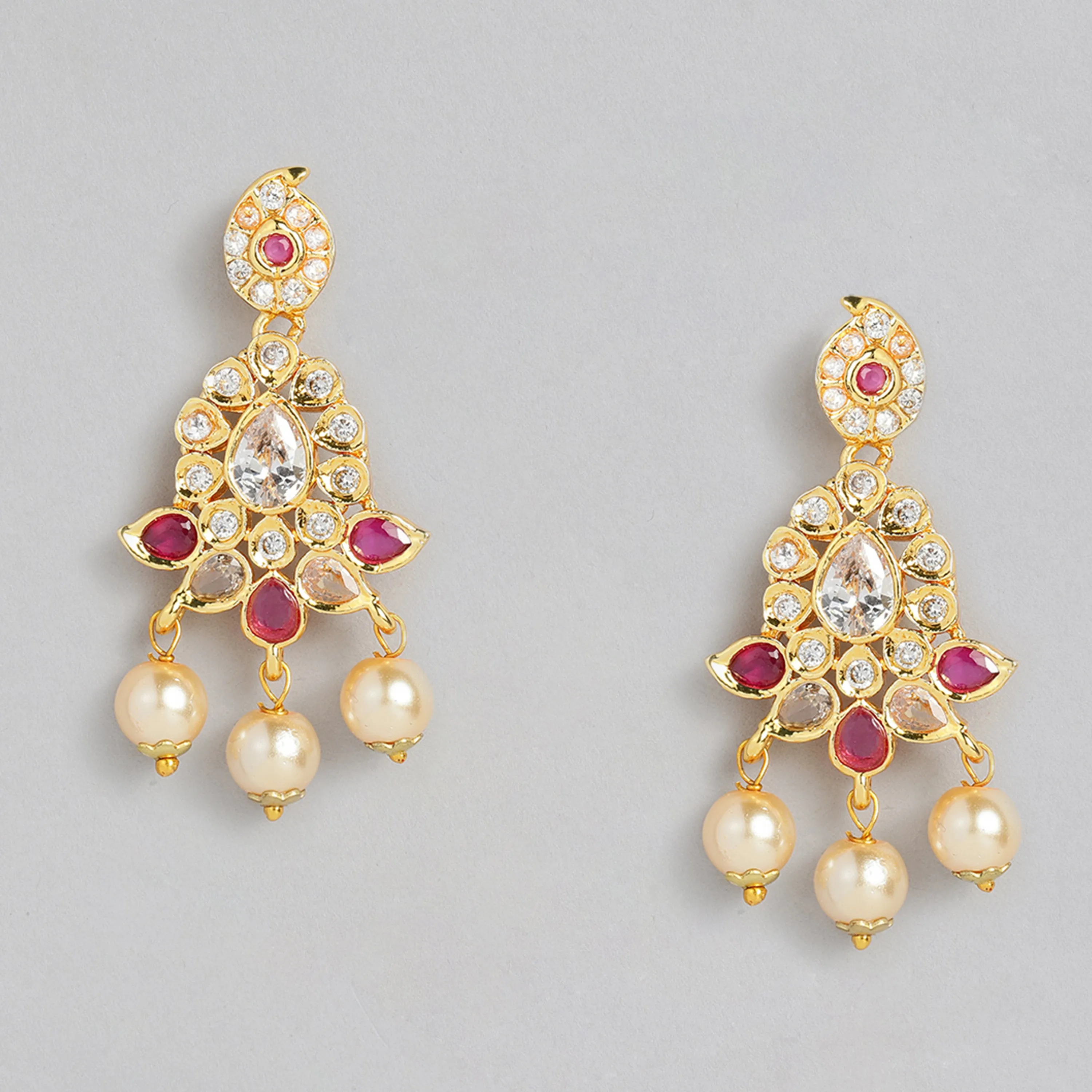 Estele Gold Plated CZ Beautiful Designer Necklace Set for Women