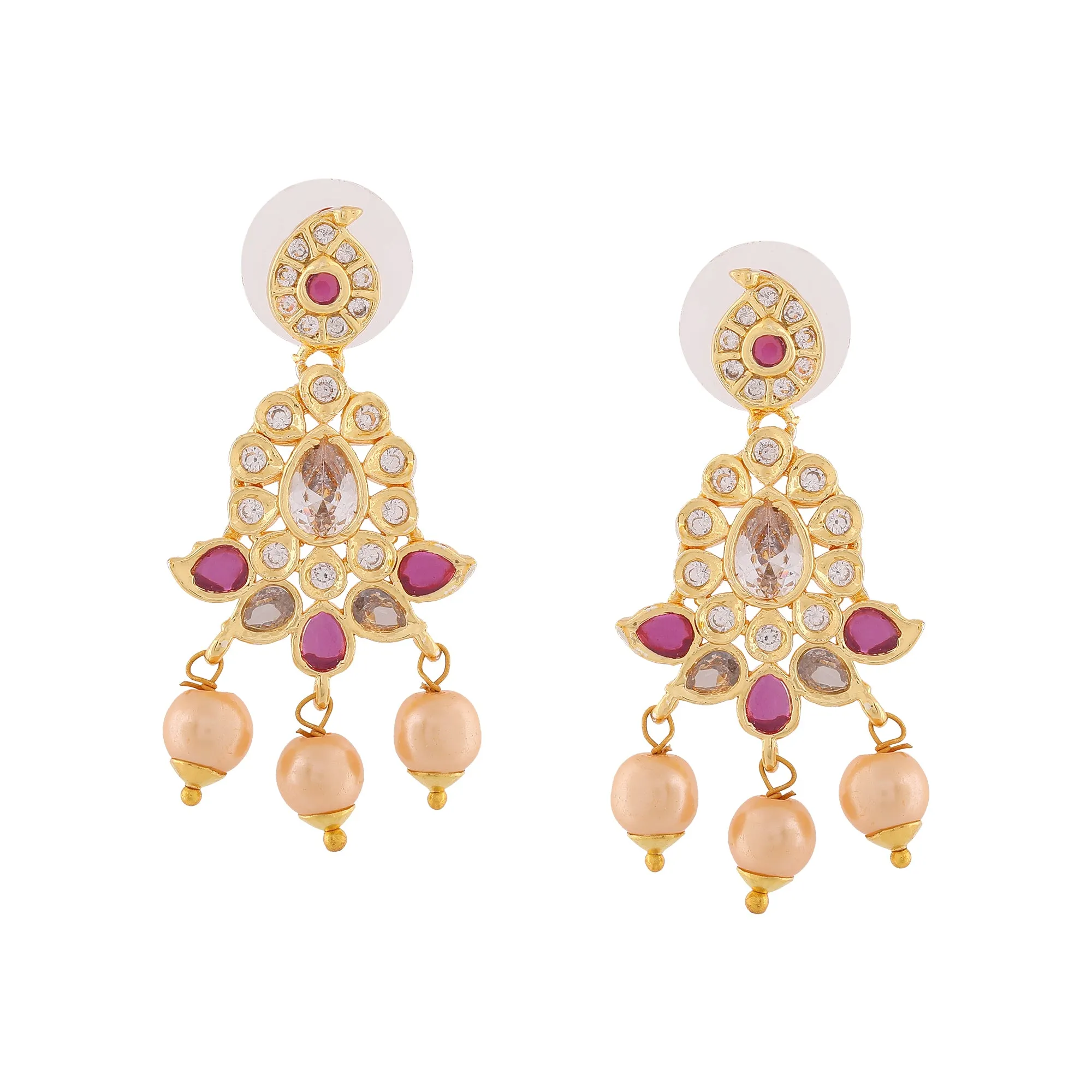 Estele Gold Plated CZ Beautiful Designer Necklace Set for Women